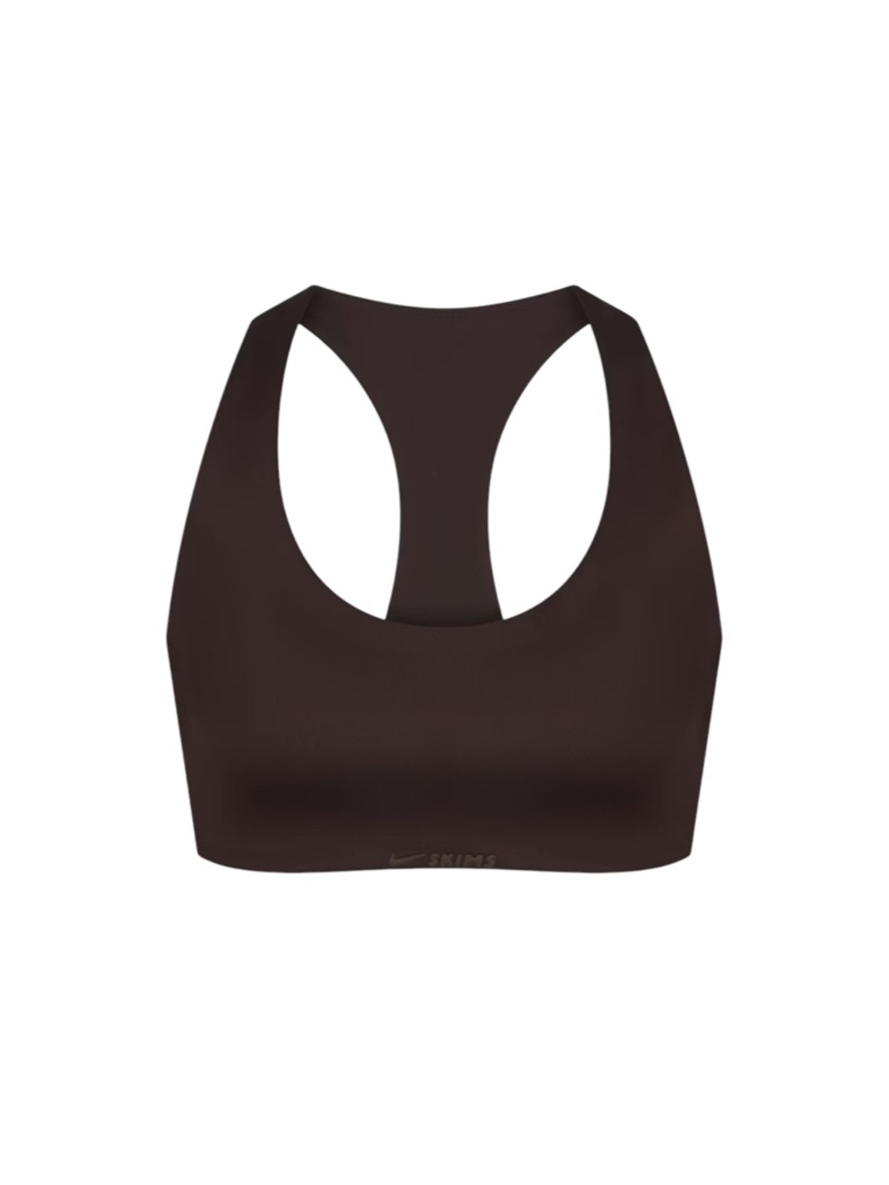 SKIMS x Nike Chocolate Brown Scoop Neck Racer Back Sports Bra
